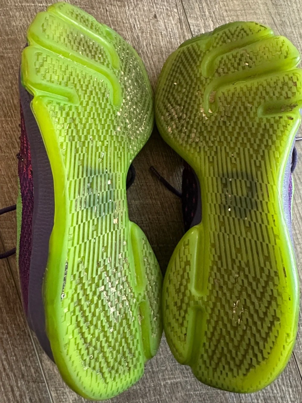 Nike Women’s Purple Knit Athletic Sneakers with Green Accents